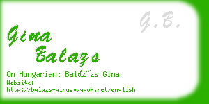 gina balazs business card